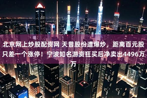 北京网上炒股配资网 天普股份遭爆炒，距离百元股只差一个涨停！宁波知名游资狂买后净卖出4496万