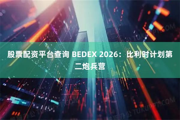 股票配资平台查询 BEDEX 2026：比利时计划第二炮兵营